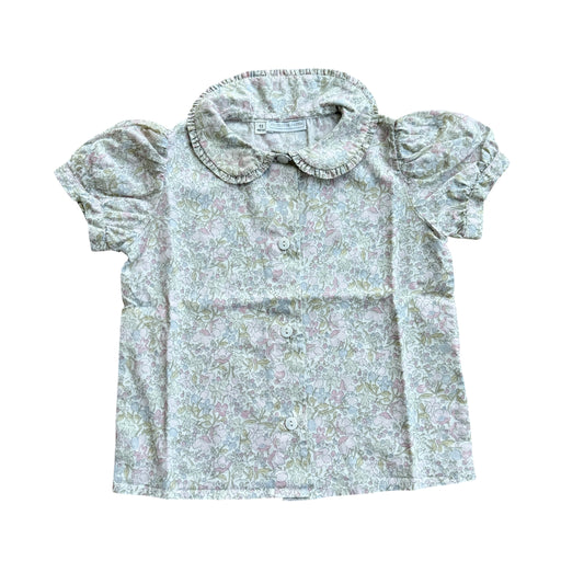 Camicia manica corta liberty Nicoletta Fanna - 12 mesi