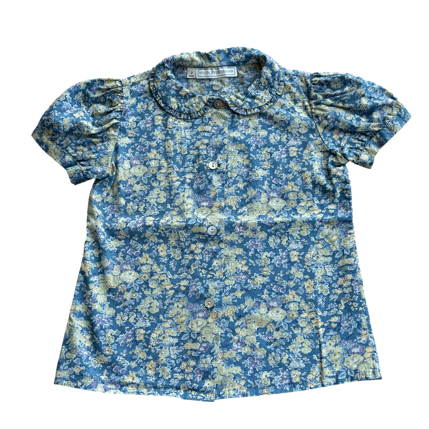 Camicia manica corta liberty Nicoletta Fanna - 2 anni