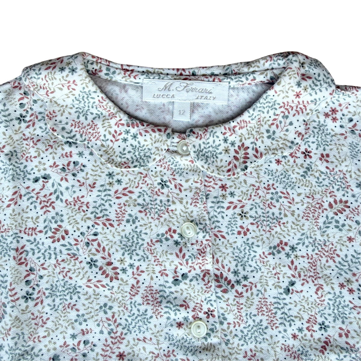 Camicia manica corta cotone liberty Mariella Ferrari - 12 mesi