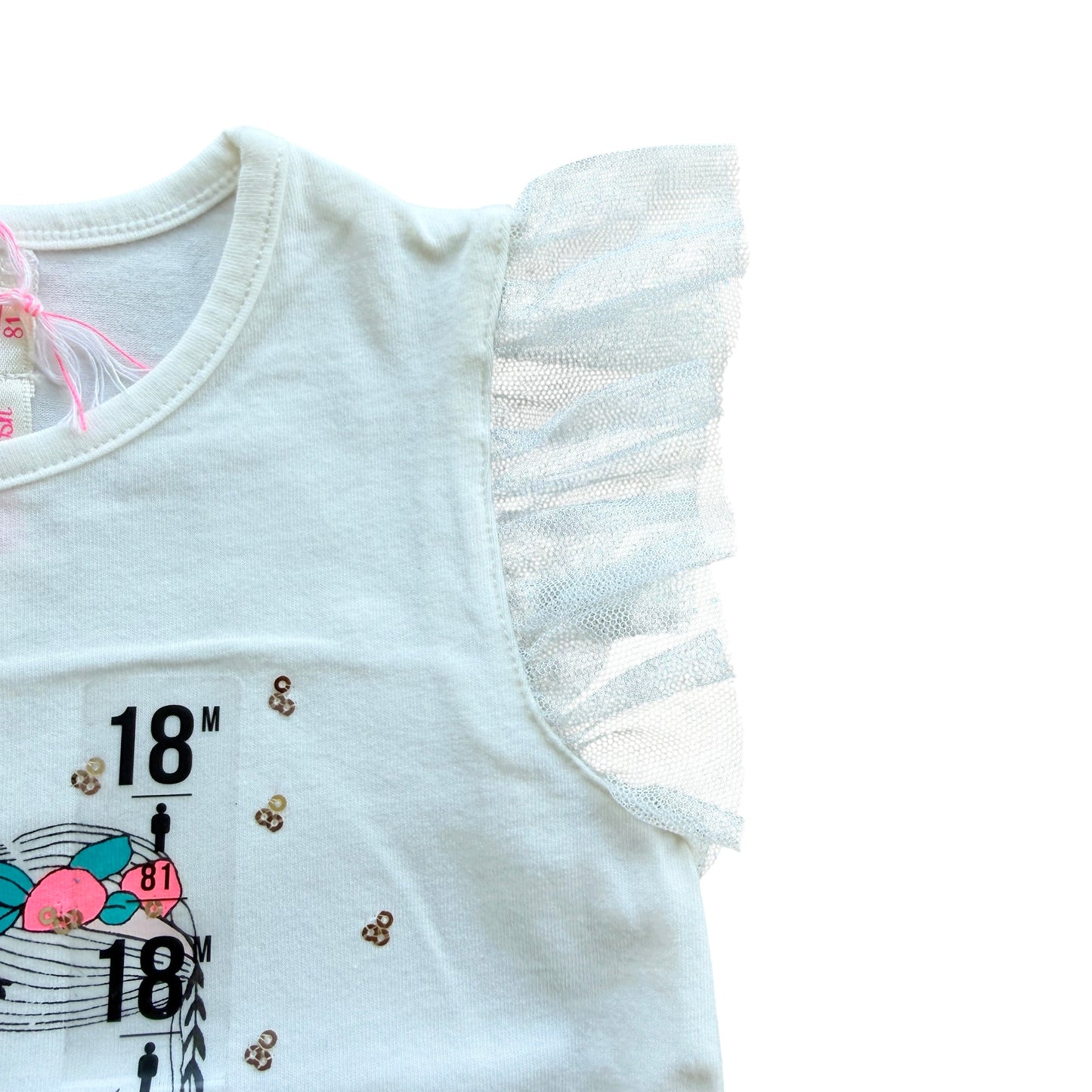 T-shirt Tulle e Paillettes Billieblush NUOVA - 18 Mesi