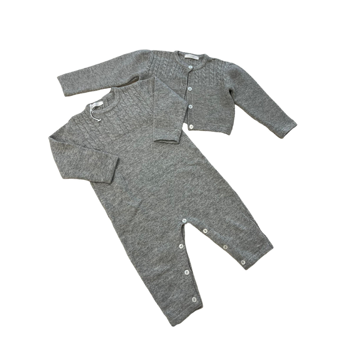 Completo tutina e cardigan Coccodè misto lana merino - 9 mesi
