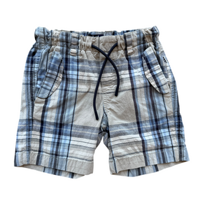 Bermuda scozzesi beige blu Il Gufo — 4/5 anni