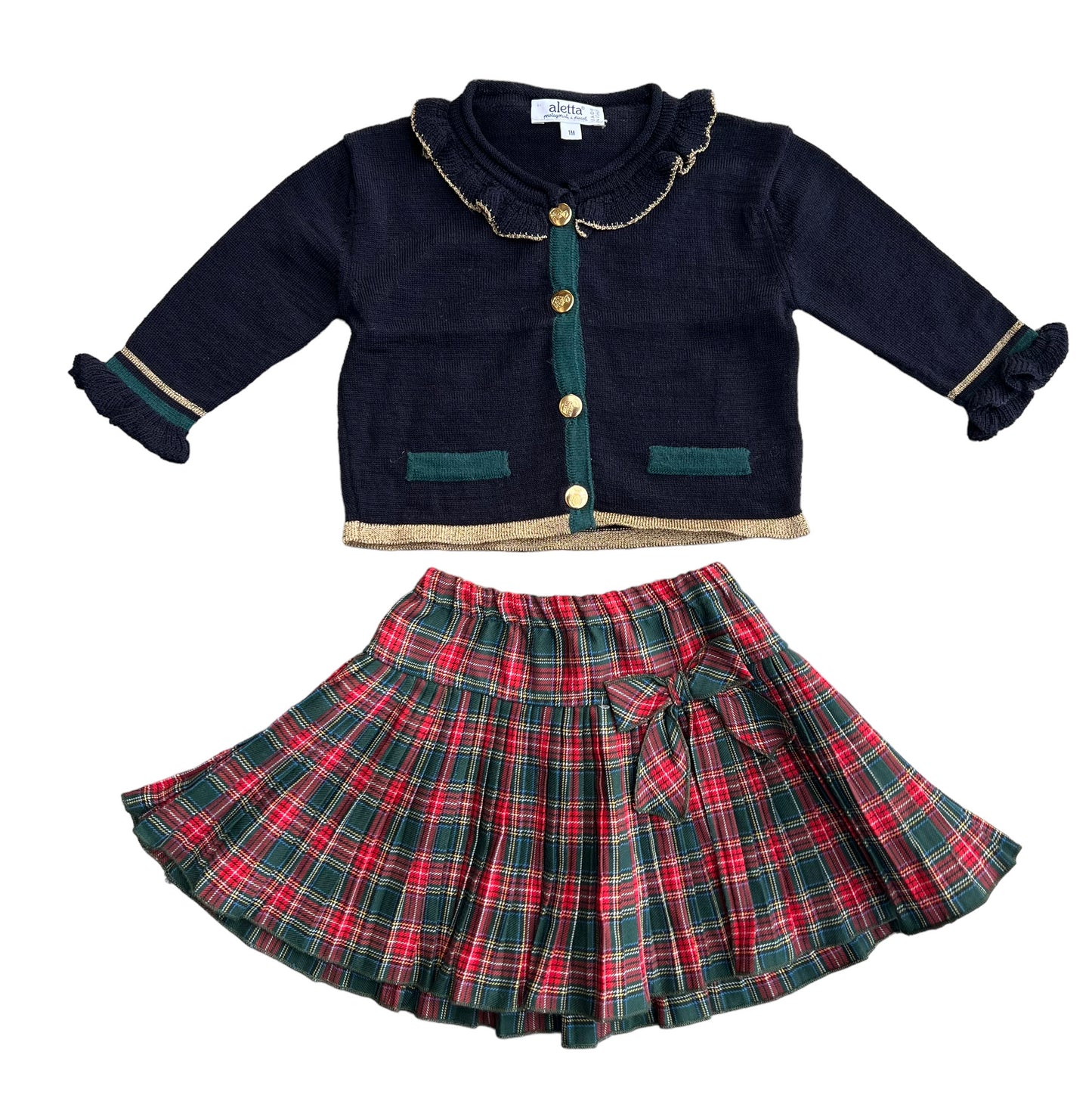 Completo elegante natalizio Aletta - 1 mese