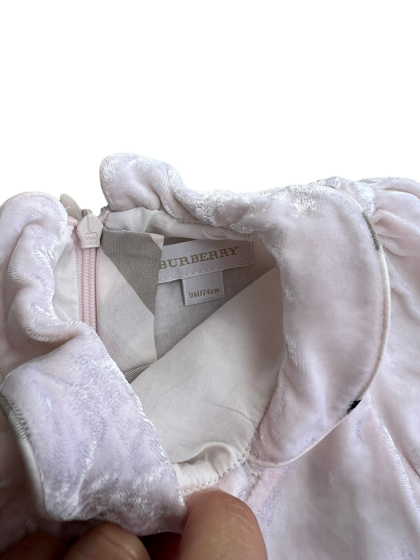 Abito velluto rosa Burberry - 9 mesi