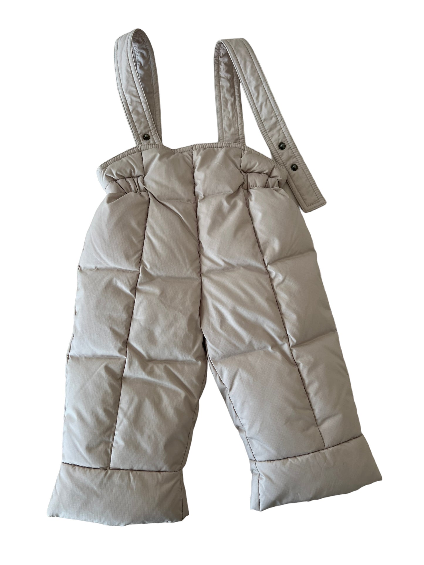 Completo giacca pantalone piumino Moncler beige con pelo - 6/9 mesi