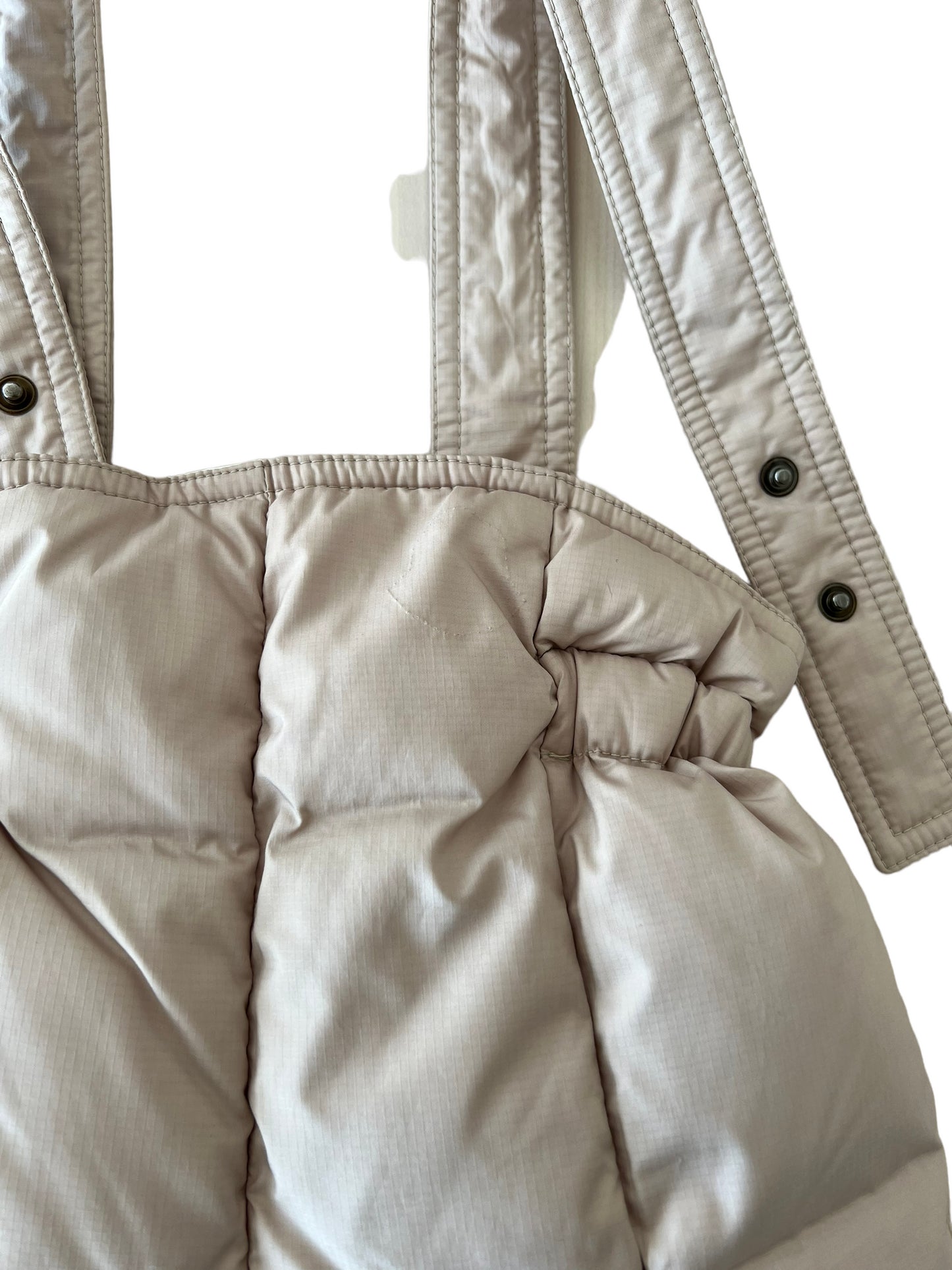 Completo giacca pantalone piumino Moncler beige con pelo - 6/9 mesi