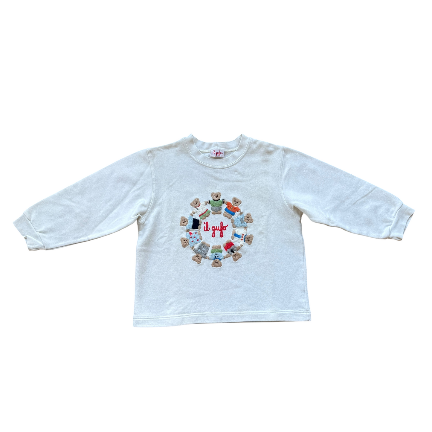 Felpa girocollo ricamata Il Gufo - 2/3 anni