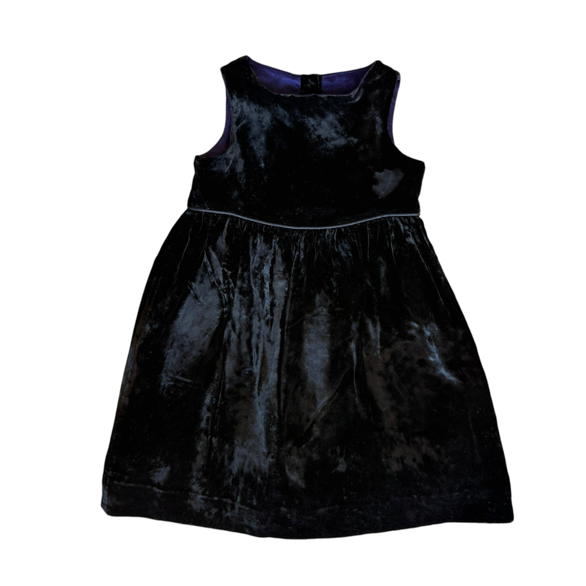 Abito scamiciato in velluto nero Ralph Lauren - 3 anni
