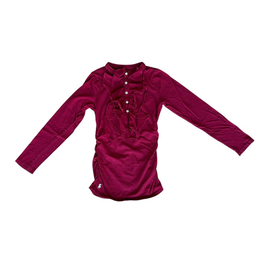 Maglia manica lunga con rouches bordeaux Ralph Lauren - 7 anni