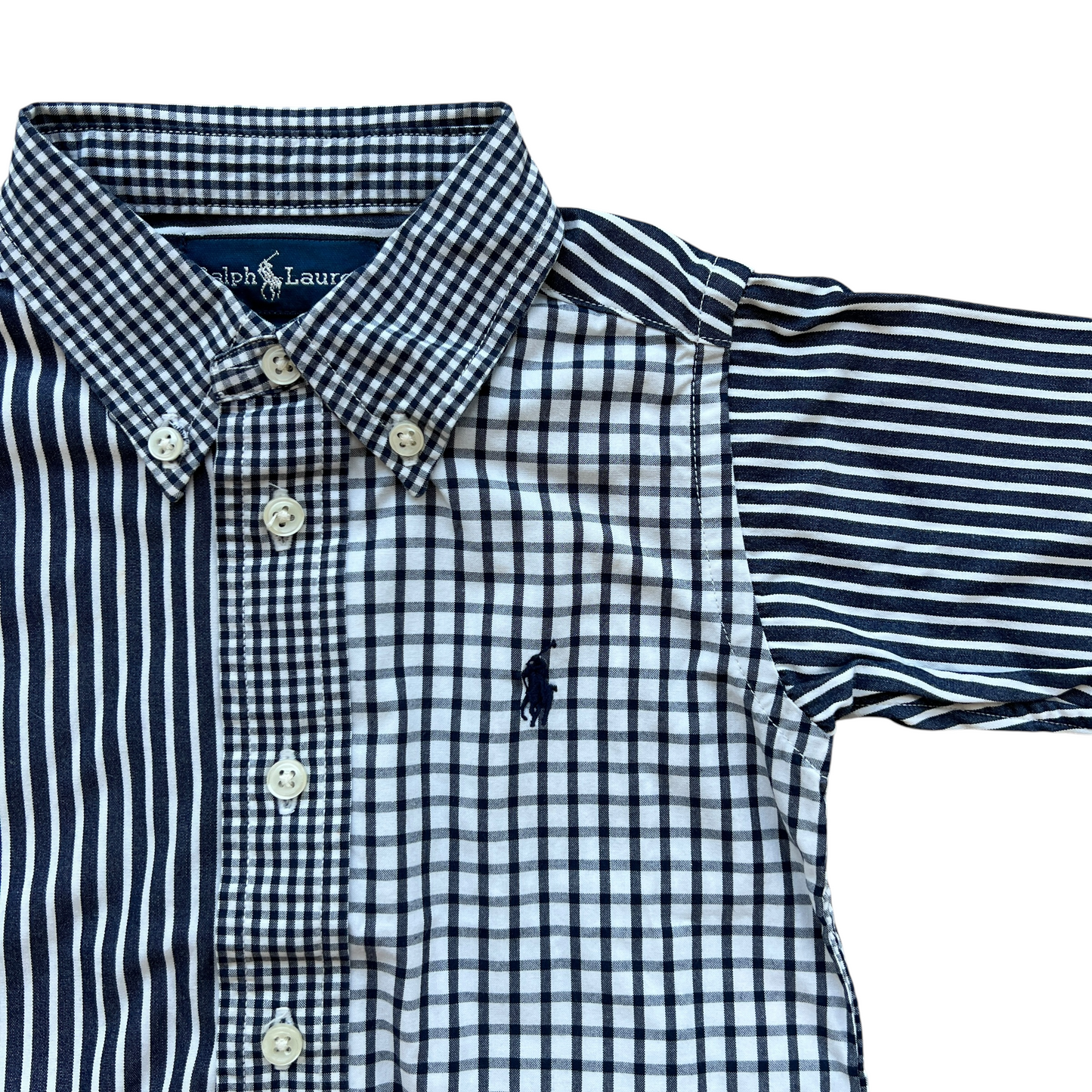 Camicia in popeline patchwork Ralph Lauren - 12 mesi