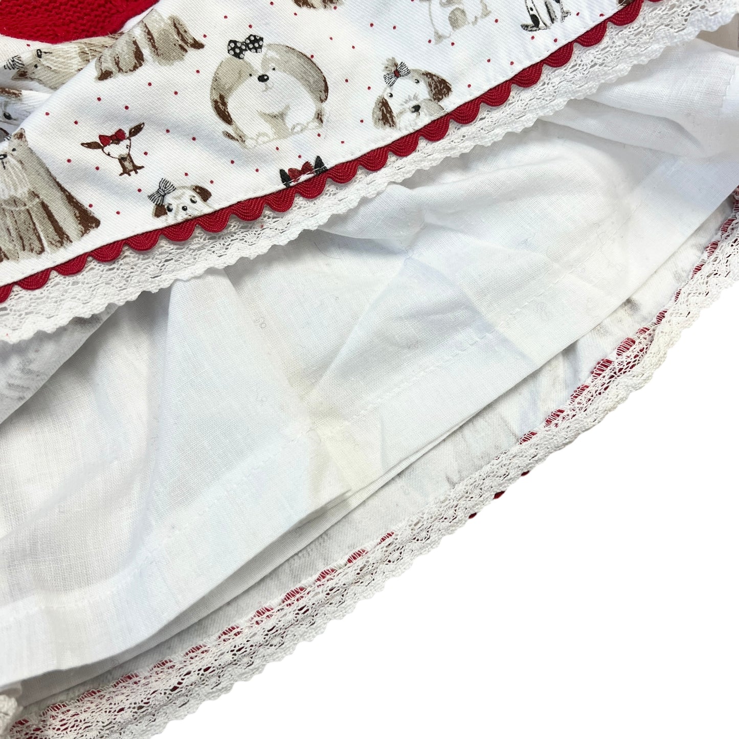 Abito manica lunga con colletto disegno cagnolini - 12 mesi