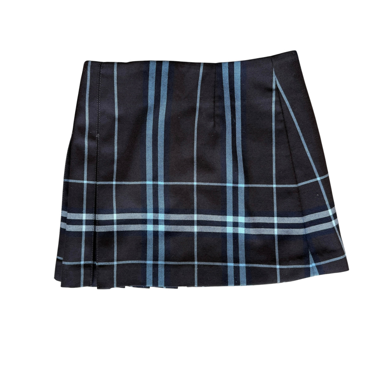 Gonna tartan marrone azzurro fresco lana Burberry - 6 anni