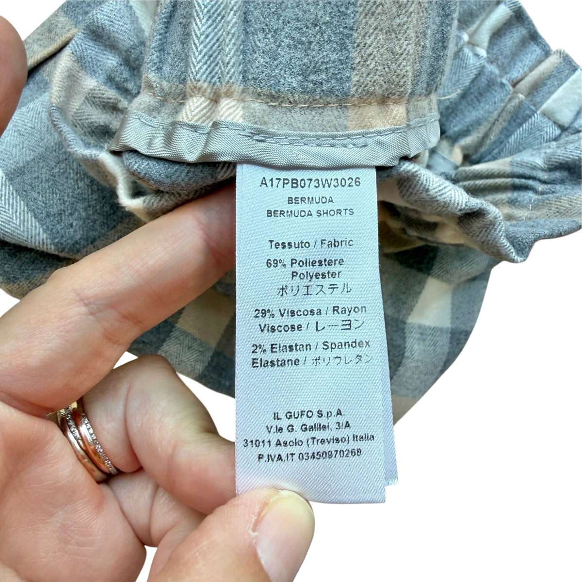 Pantaloncini scozzesi grigio beige Il Gufo - 12 mesi