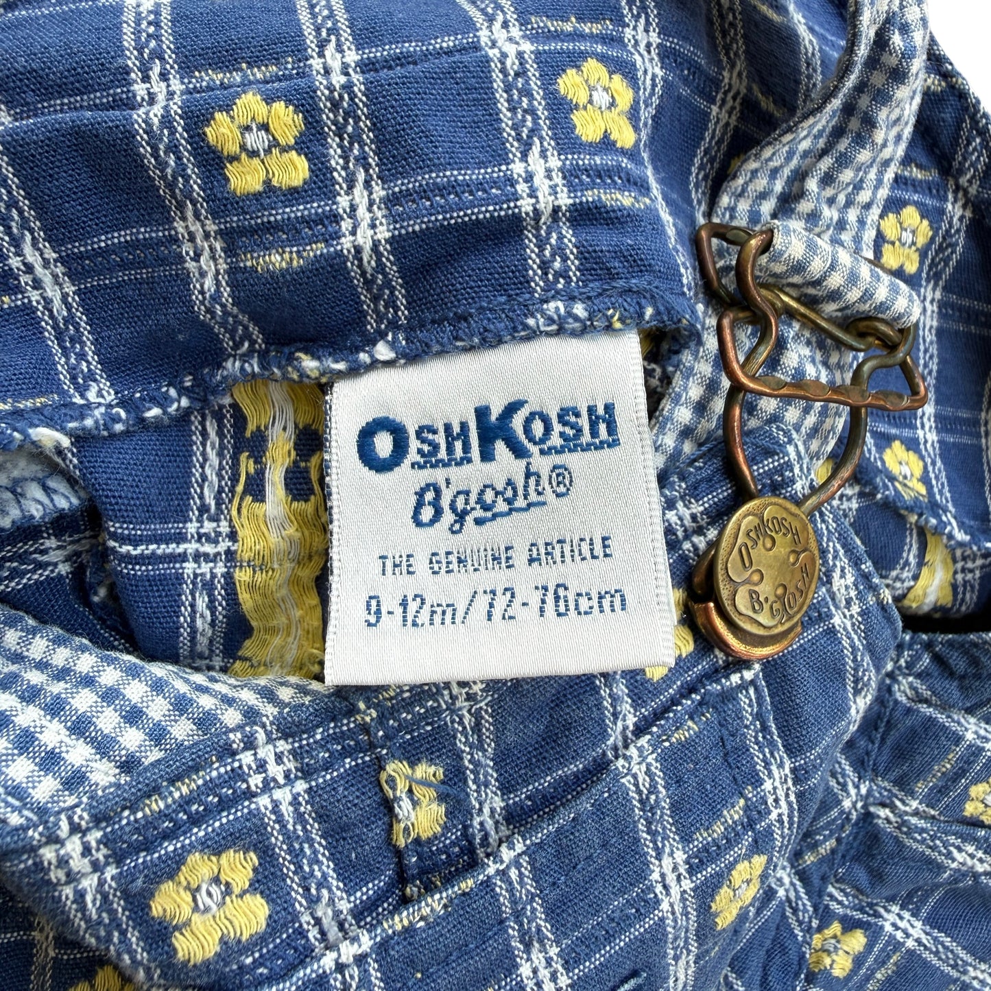 Salopette Corta Jacquard Fiori OshKosh - 9/12 Mesi