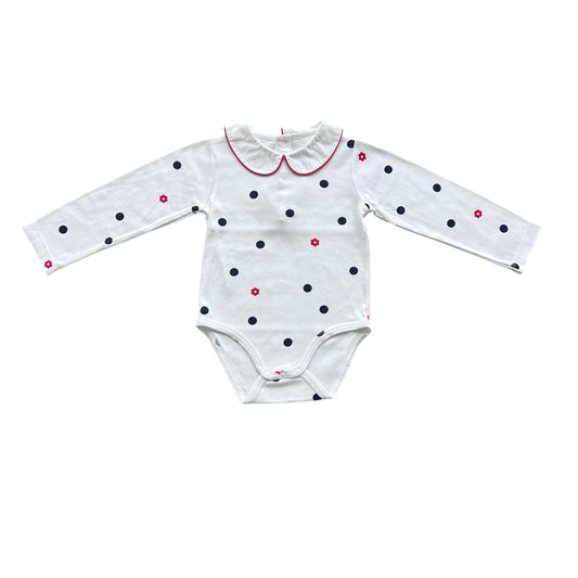 Body a pois manica lunga bambina Jacadi - 36 mesi