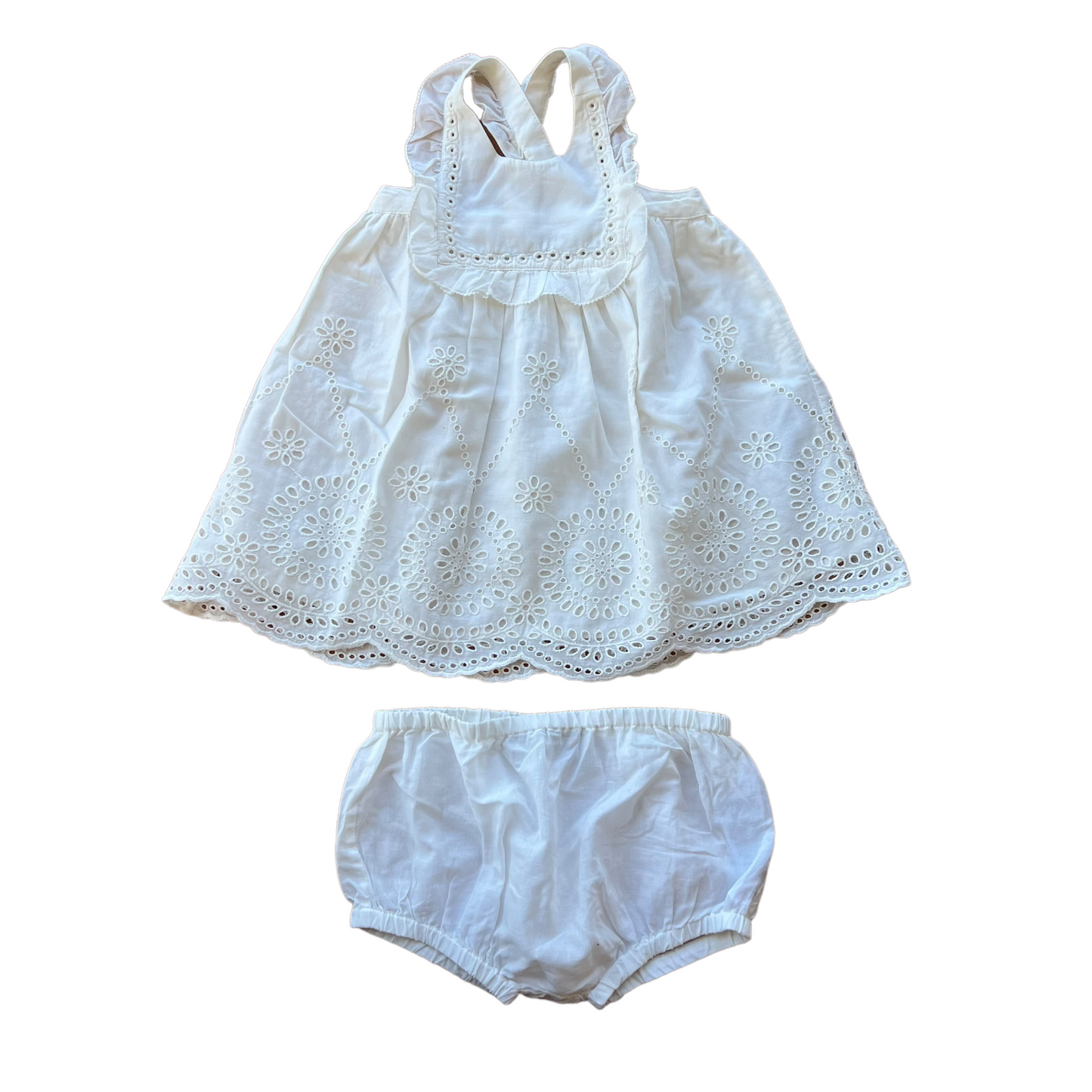 Abito salopette sangallo con coulotte Stella McCartney - 3/6 mesi
