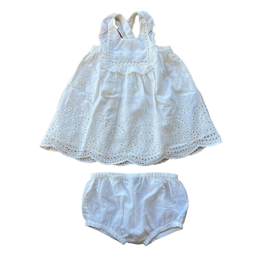 Abito salopette sangallo con coulotte Stella McCartney - 3/6 mesi