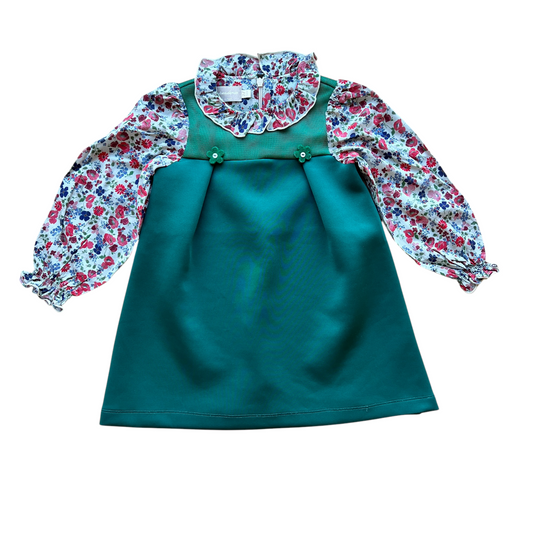 Abito in neoprene e cotone con colletto La Stupenderia - 24 mesi