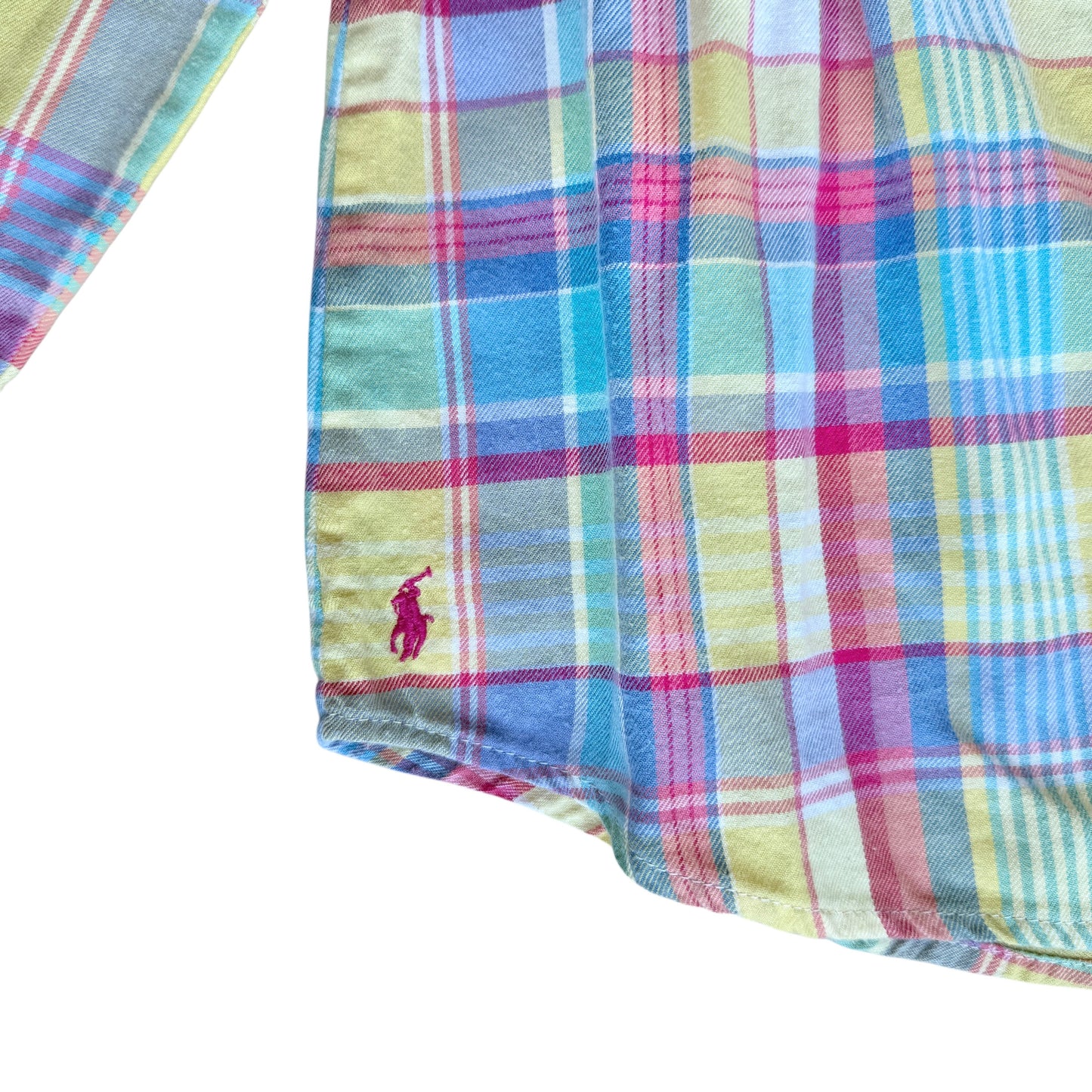 Camicia scozzese giallo rosa bambina Ralph Lauren - 6 anni