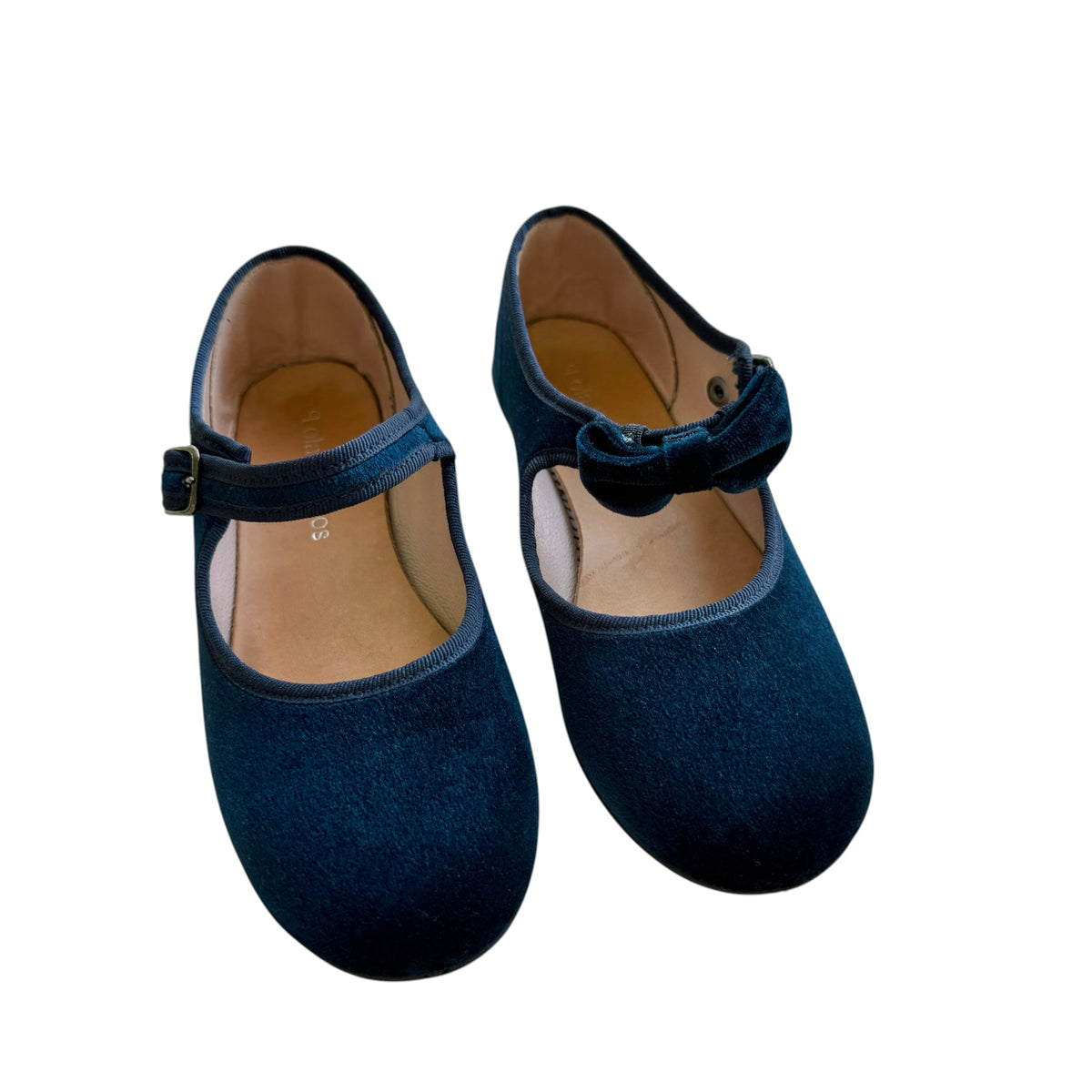 Ballerine Mary Jane velluto con fiocco staccabile blu notte Lola Palacios NUOVE - numero 33