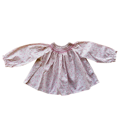 Blusa liberty con smock fatto a mano Bonpoint - 12 mesi