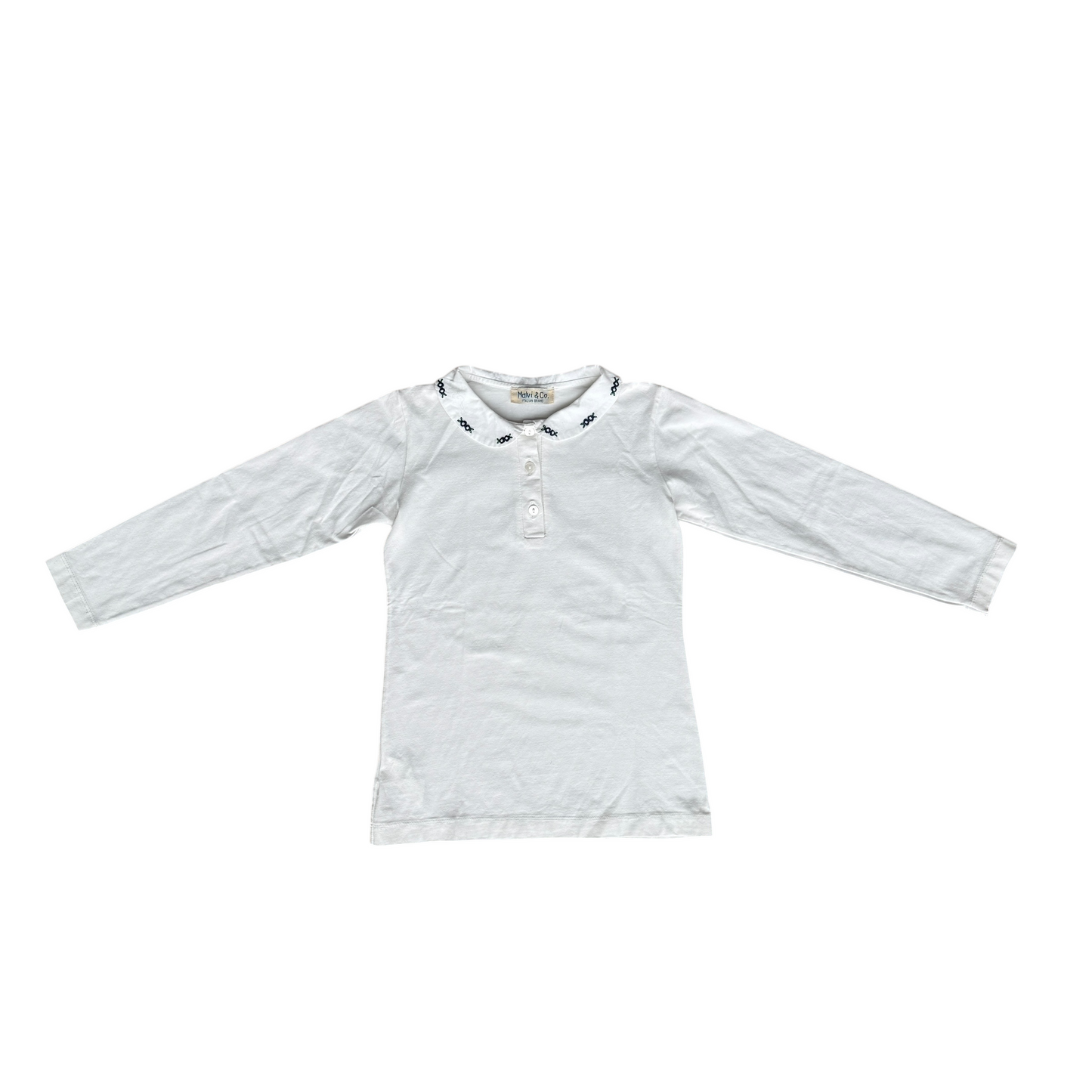Polo manica lunga con colletto ricamato Malvi&co - 6 anni