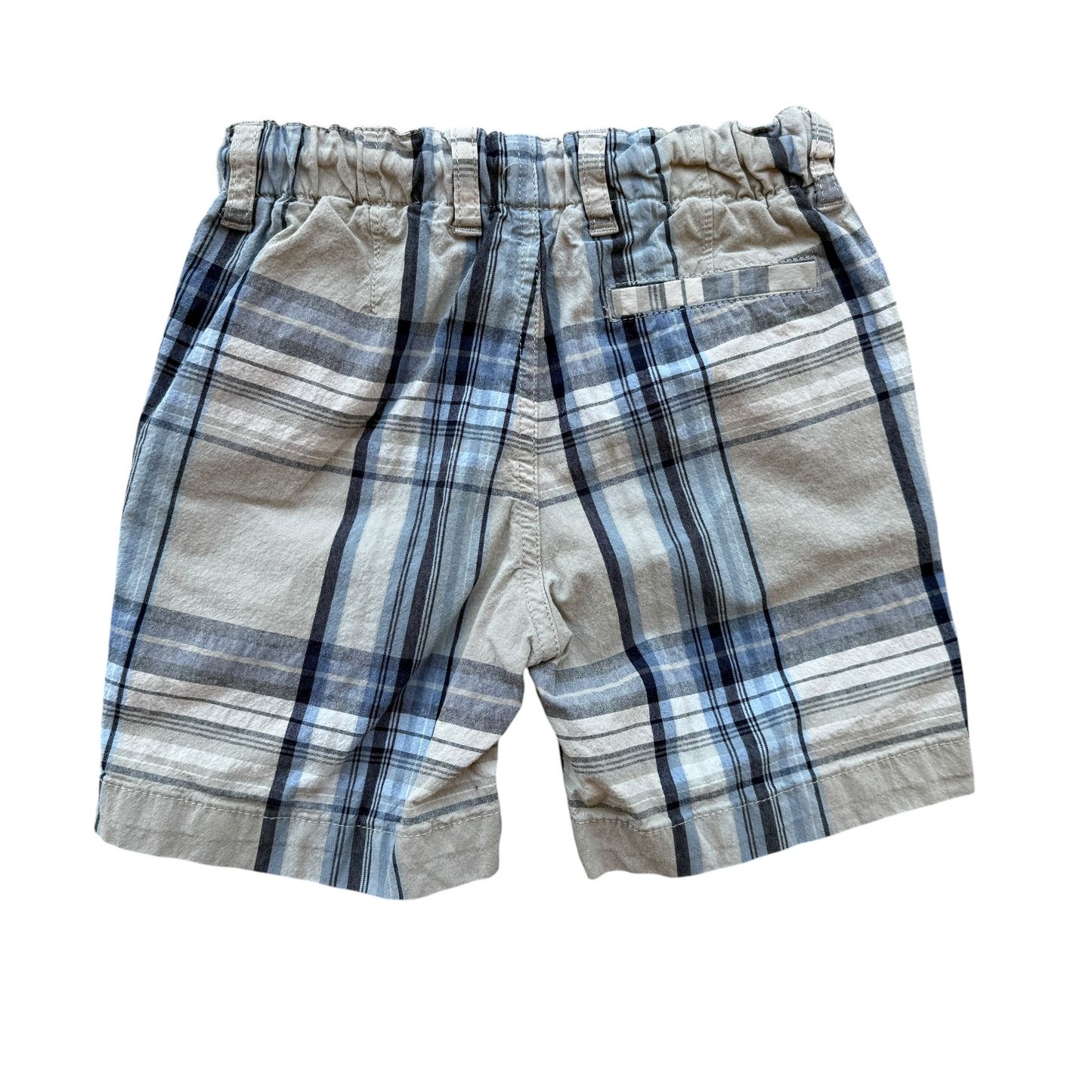 Bermuda scozzesi beige blu Il Gufo — 4/5 anni