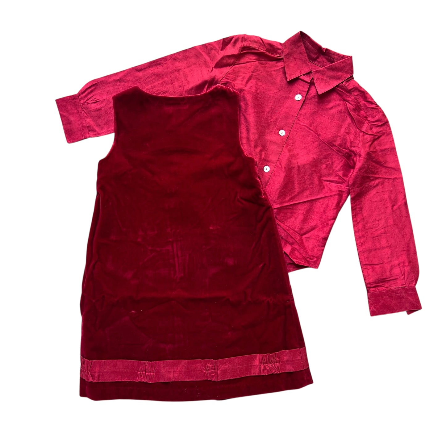 Completo abito velluto e camicia shantung Nicoletta Fanna - 8 anni
