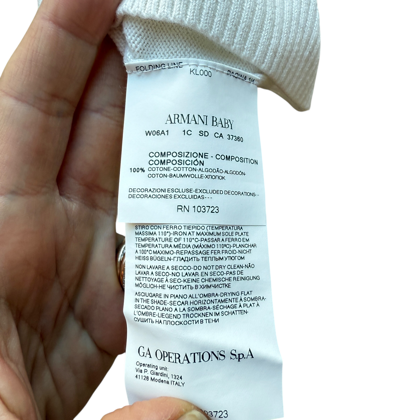 Gilet cotone leggero Armani Baby - 6 mesi