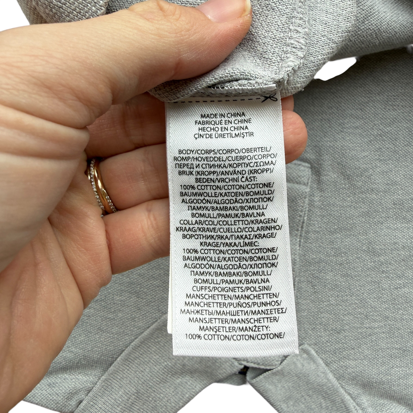 Polo grigio melange manica lunga Polo Ralph Lauren - 10/12 anni