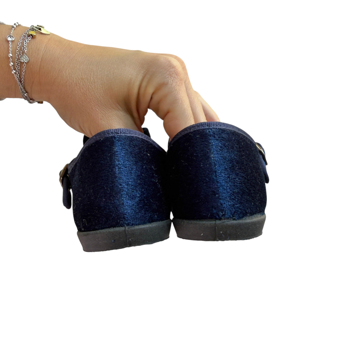 Ballerine Mary Jane velluto con fiocco staccabile blu notte Lola Palacios NUOVE - numero 33