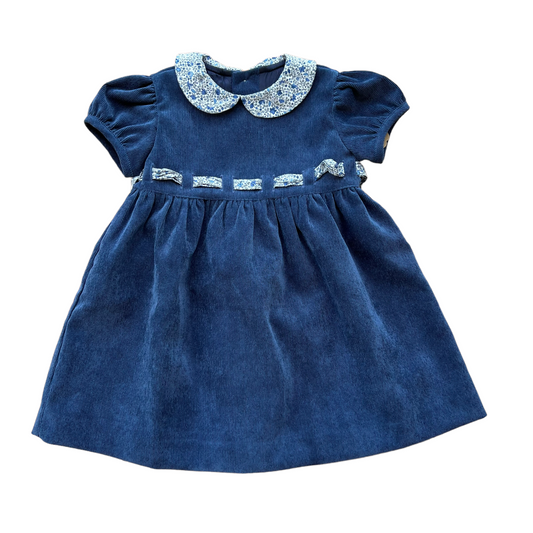 Abito micro velluto con dettagli liberty Nicoletta Fanna - 9 mesi
