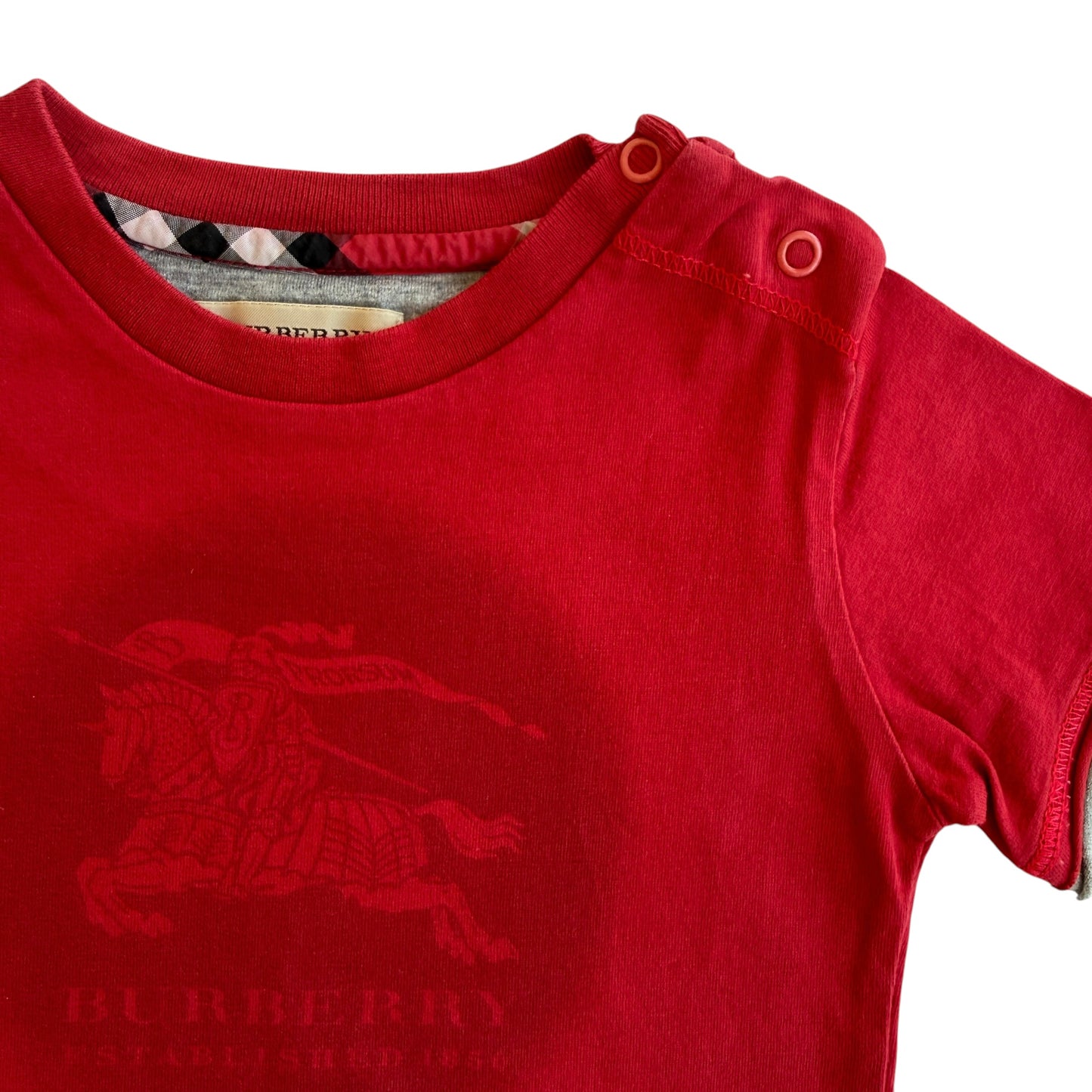 T-shirt rossa Burberry - 12 mesi