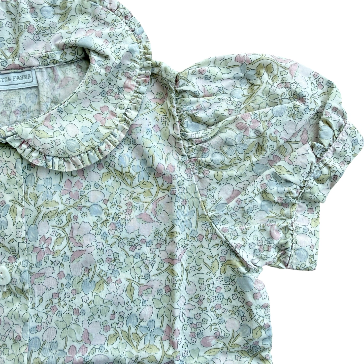 Camicia manica corta liberty Nicoletta Fanna - 12 mesi
