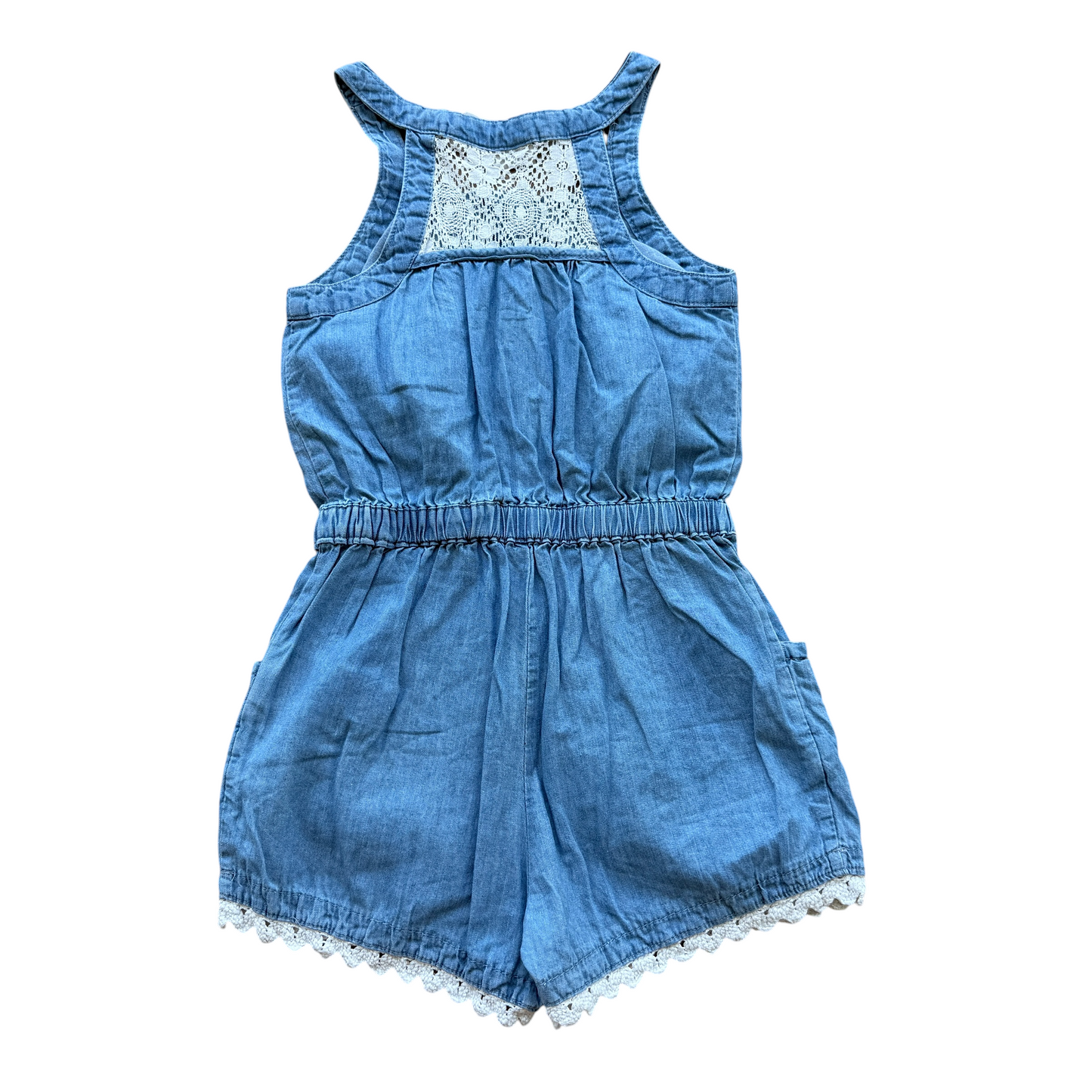 Tuta jumpsuit jeans leggero con inserti in pizzo Calvin Klein Jeans - 5 anni