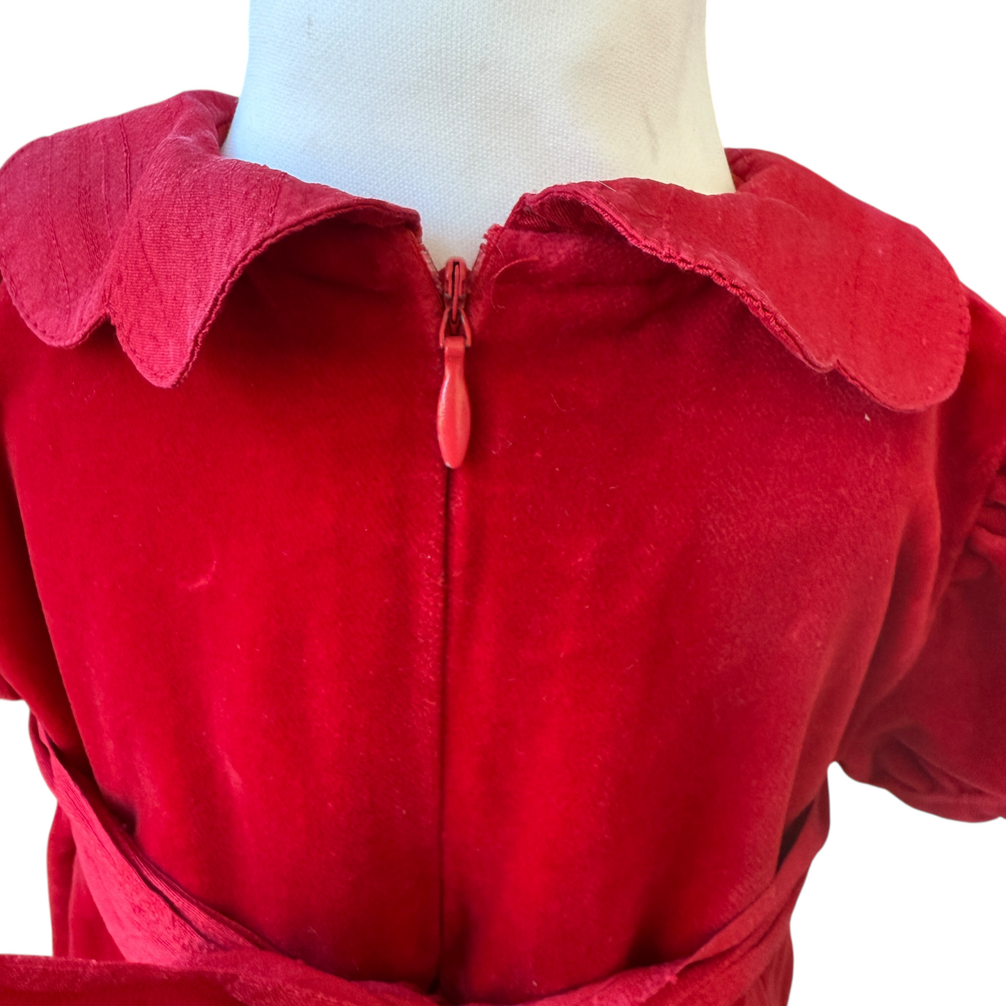 Abito velluto rosso All'isola di Burano - 12 mesi