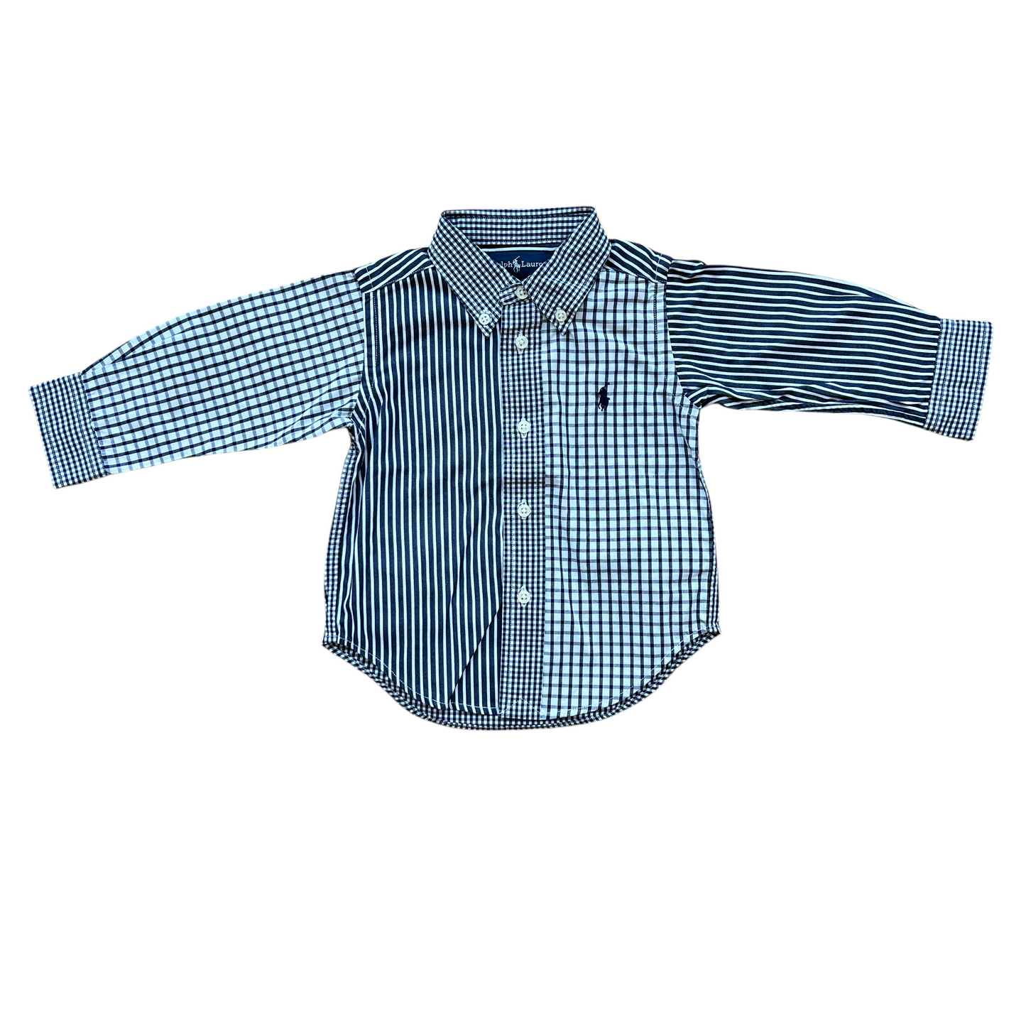 Camicia in popeline patchwork Ralph Lauren - 12 mesi