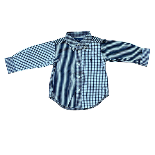 Camicia in popeline patchwork Ralph Lauren - 12 mesi