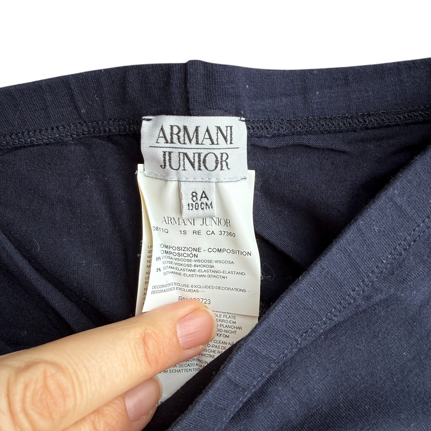 Leggings blu logo argento Armani Junior - 8 anni