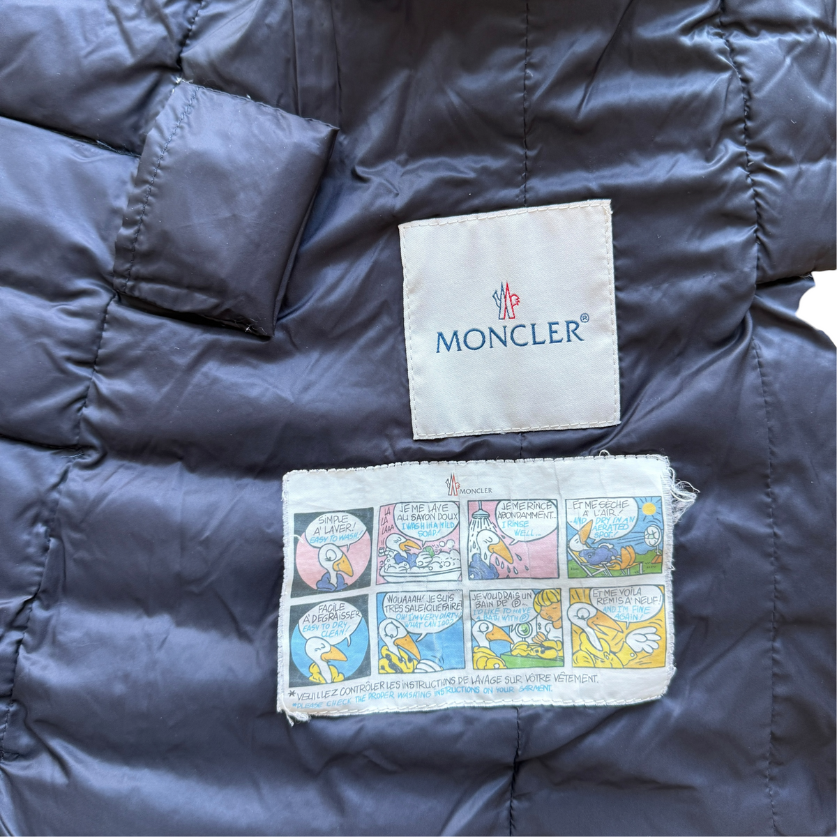 Moncler down jacket with logo on the back - 12/18 months