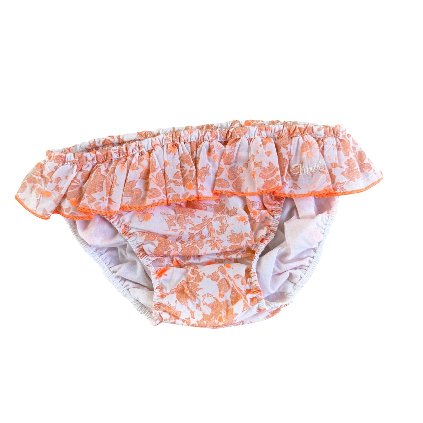 Slip da mare in cotone con balza Chloè - 6 mesi