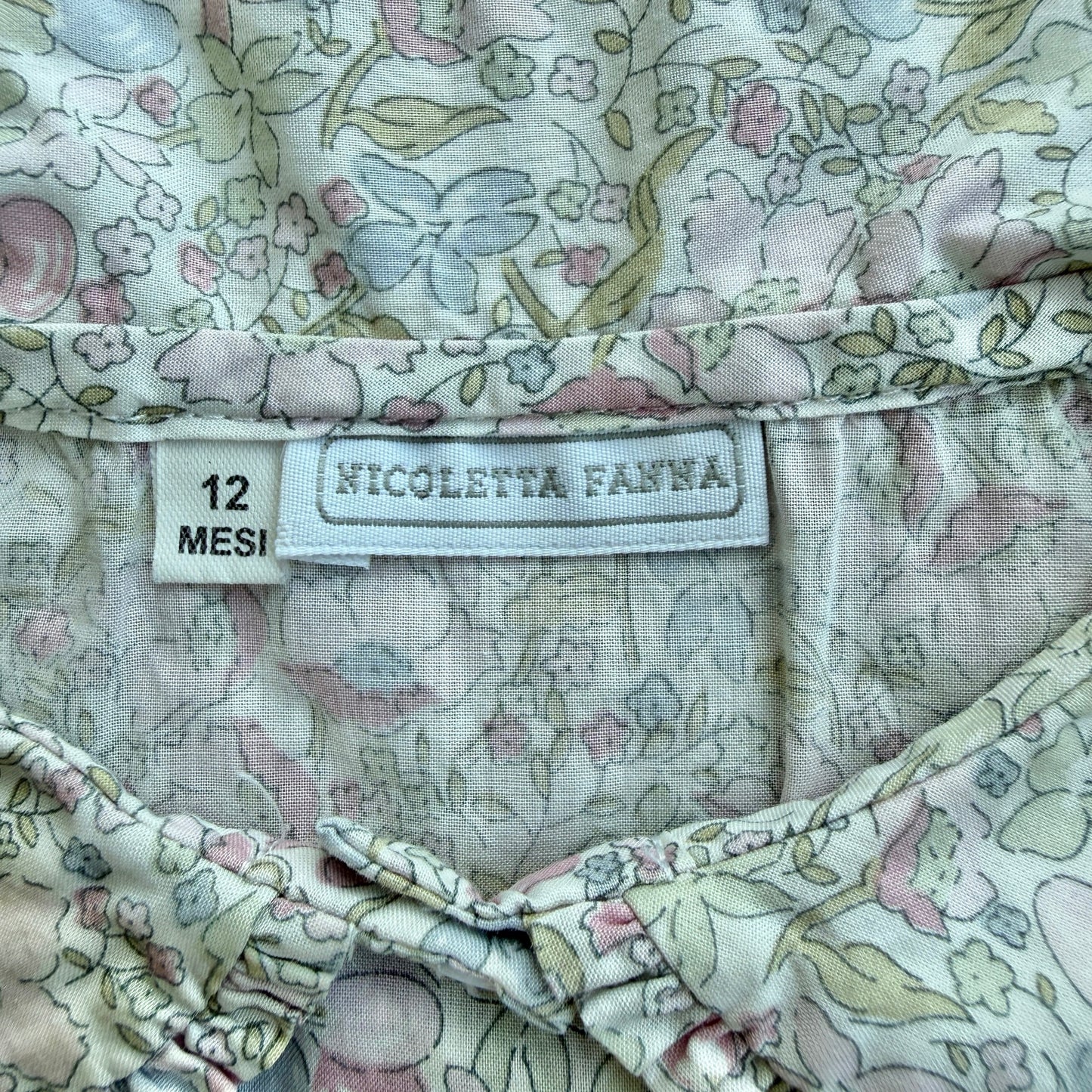 Camicia manica corta liberty Nicoletta Fanna - 12 mesi