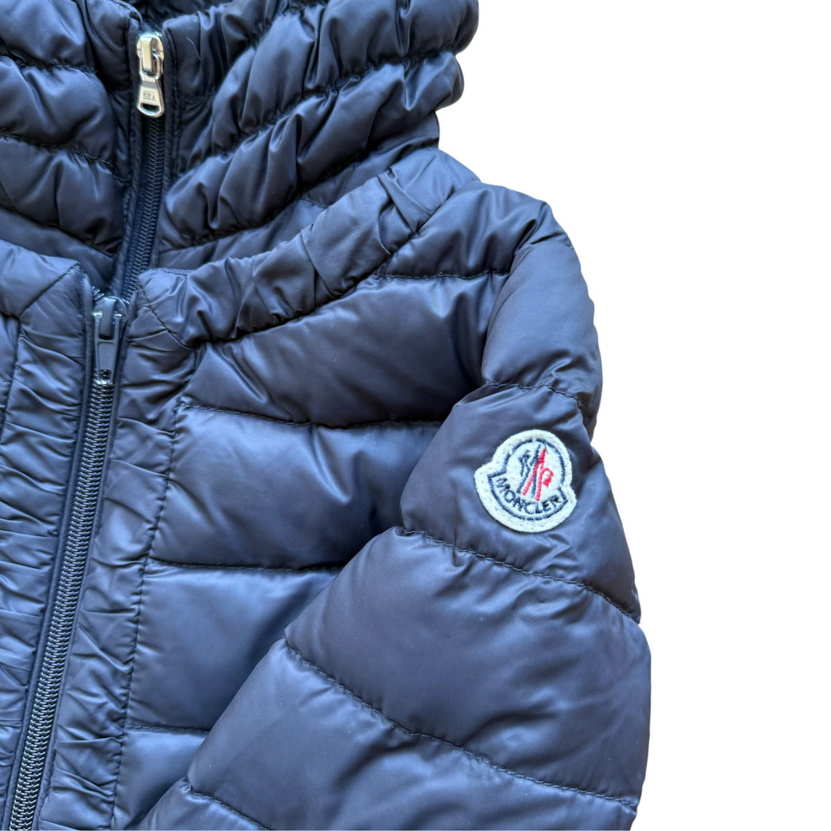 Moncler down jacket with logo on the back - 12/18 months