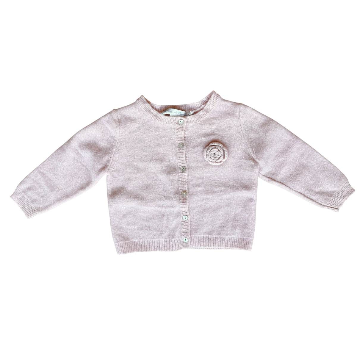 Cardigan rosa 100% cashmere Oscar et Valentine - 9/12 mesi