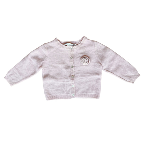 Cardigan rosa 100% cashmere Oscar et Valentine - 9/12 mesi