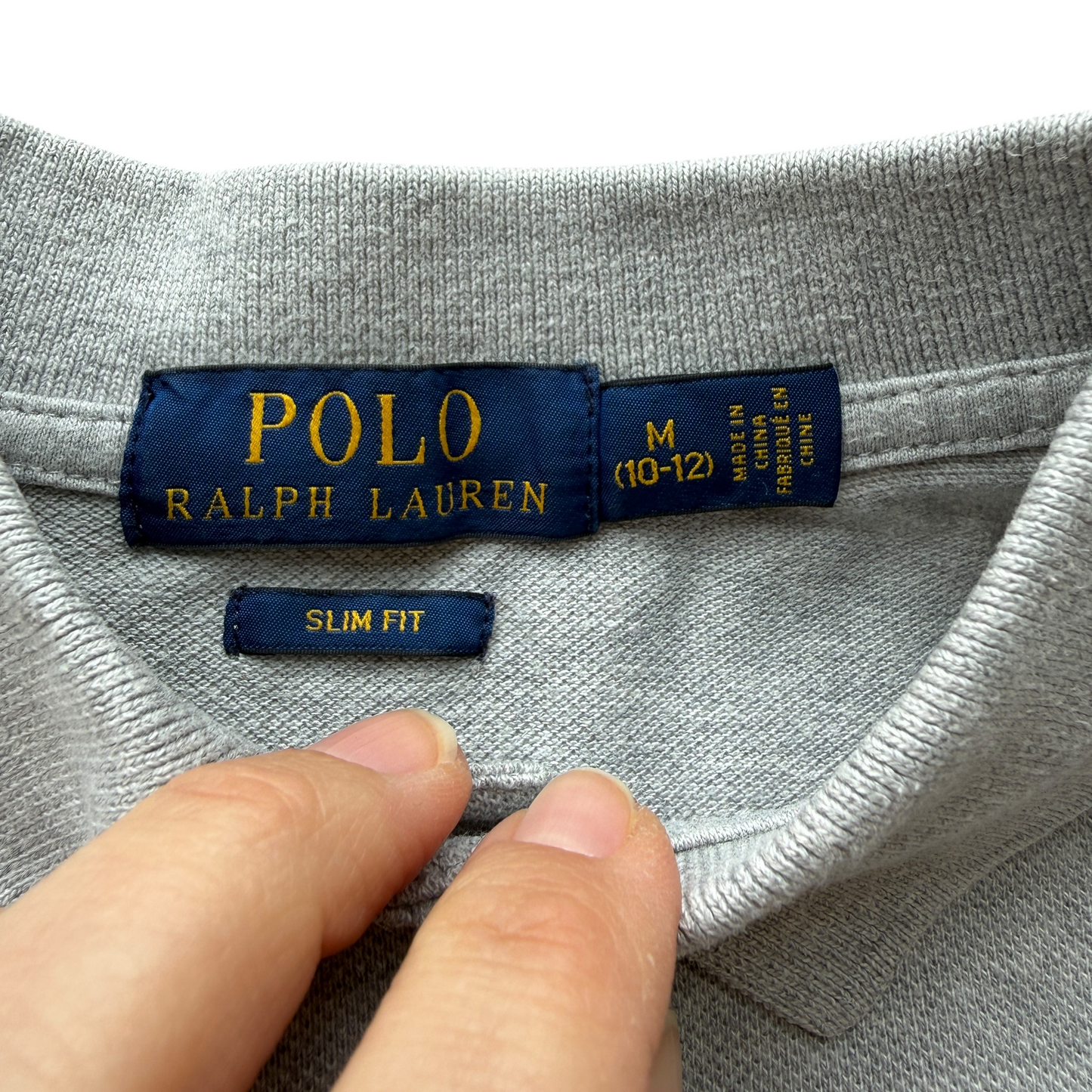 Polo grigio melange manica lunga Polo Ralph Lauren - 10/12 anni