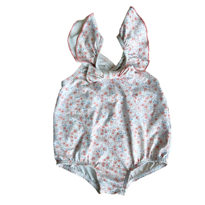 Costume intero con bretelle a farfalla e fiocco sul petto Lili Gaufrette - 9 mesi