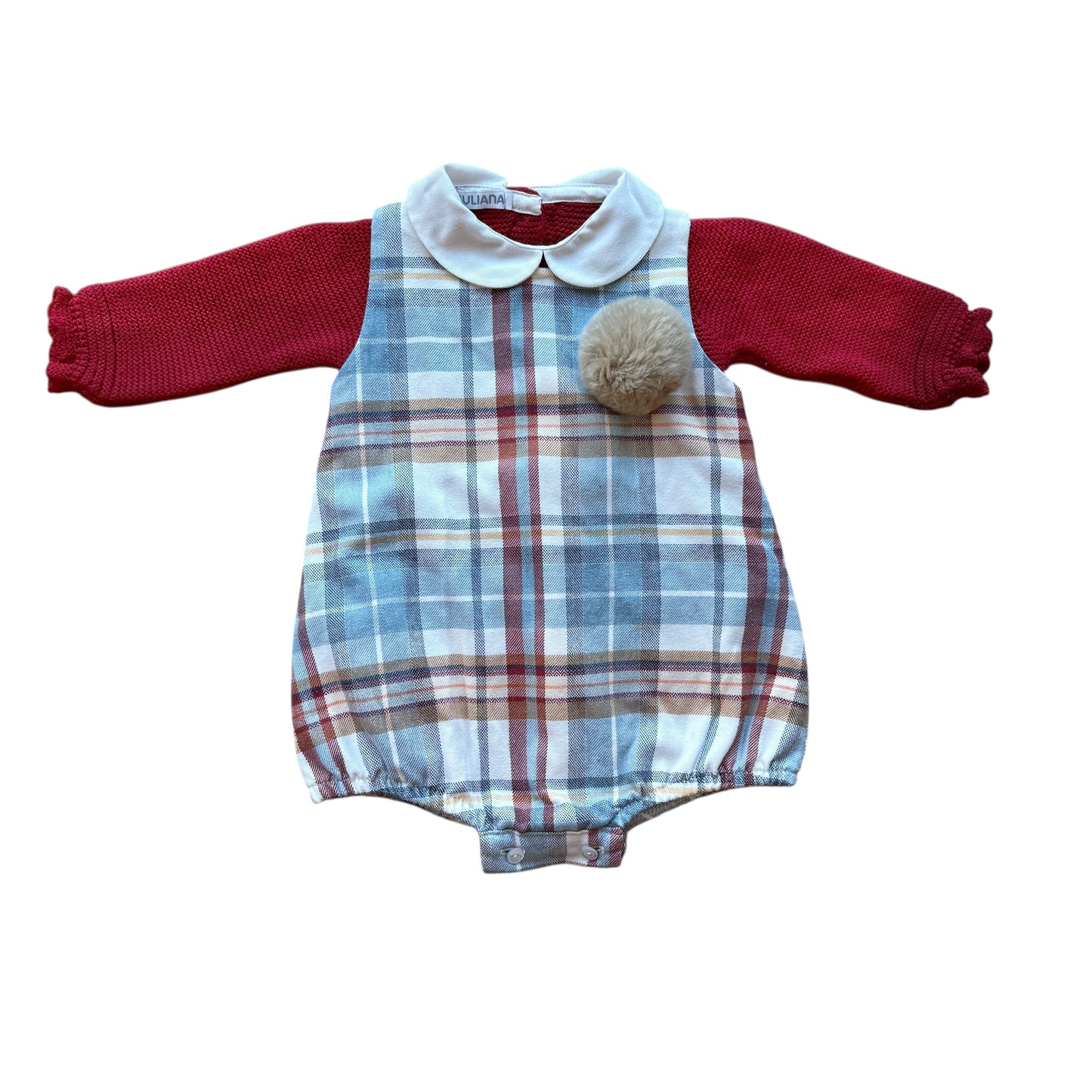 Completo pagliaccetto e maglia scozzese Juliana - 6 mesi