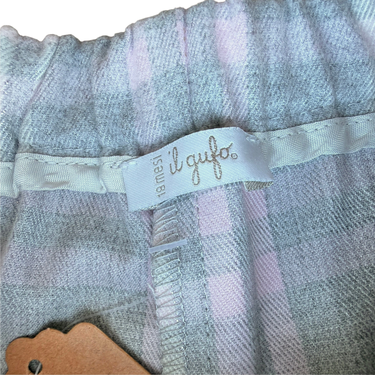 Pantaloni scozzesi grigio rosa Il Gufo - 12/18 mesi
