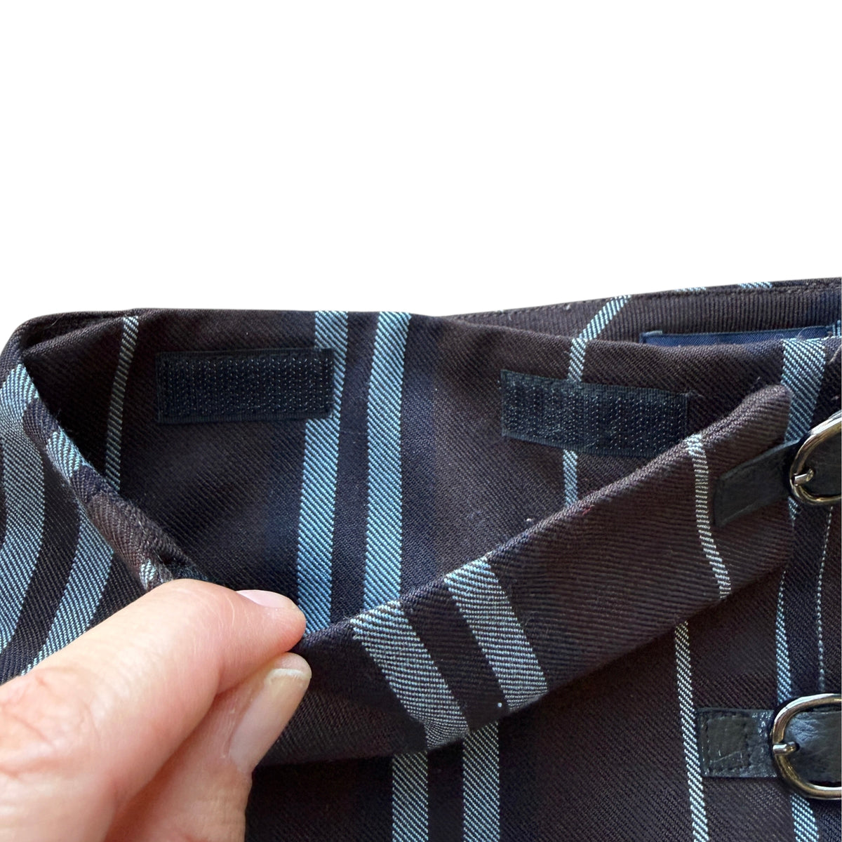 Gonna tartan marrone azzurro fresco lana Burberry - 6 anni